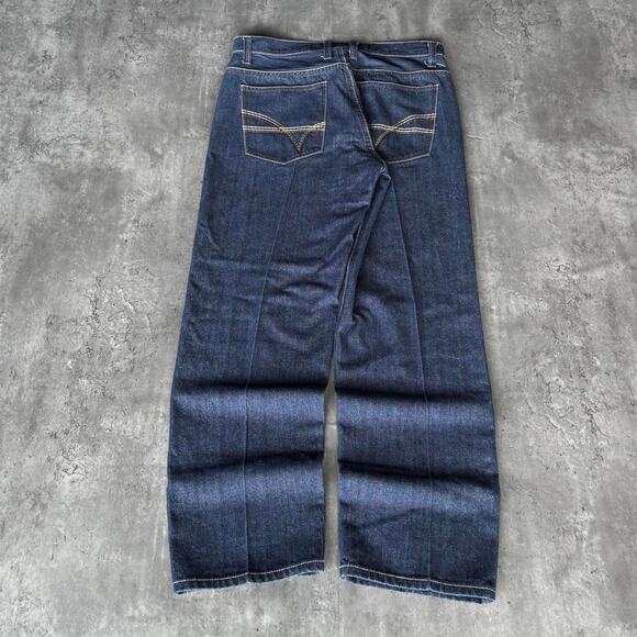 Vintage Y2K Black Lacquer Embroidered Grunge Opium Denim Jeans - Picture 1 of 5